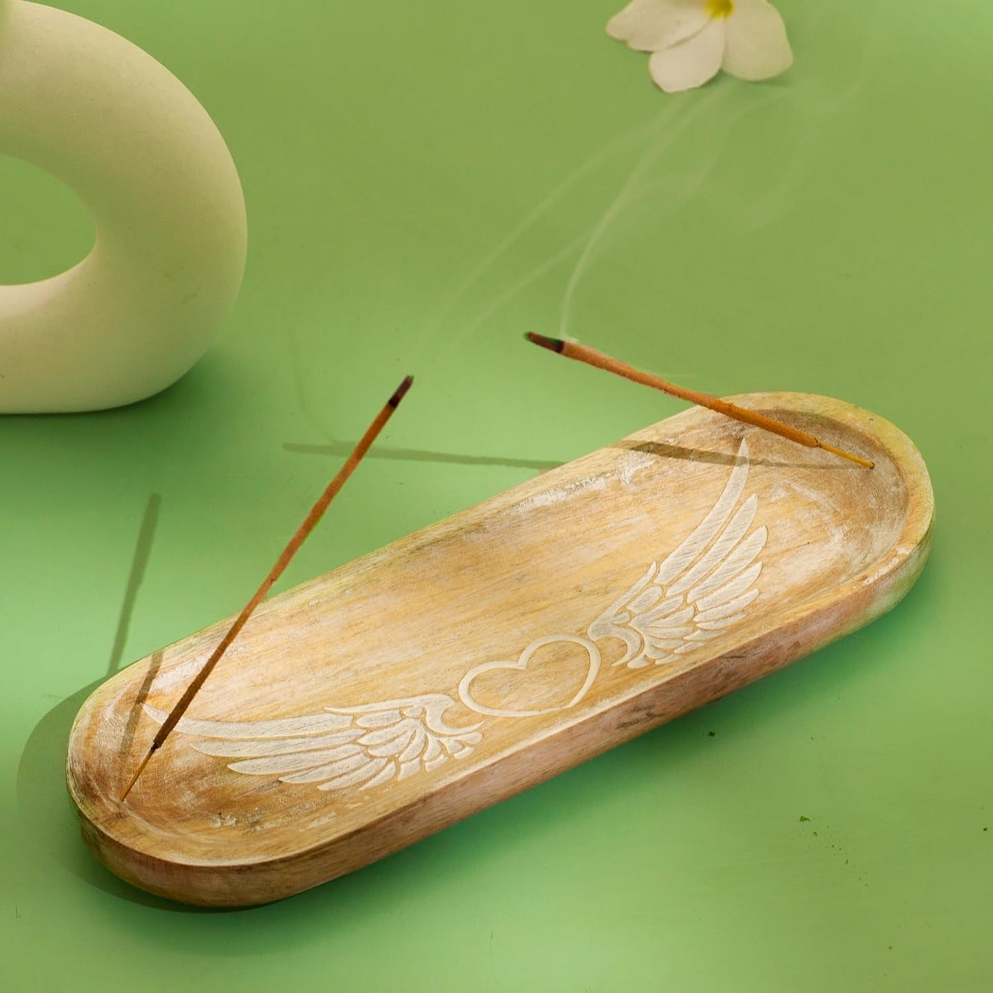 UnitedPrime Incense Holder-Incense Burner/Ash Catcher-Handmade Wooden Incense Tray Home Decor 11x4x1.2 Inches