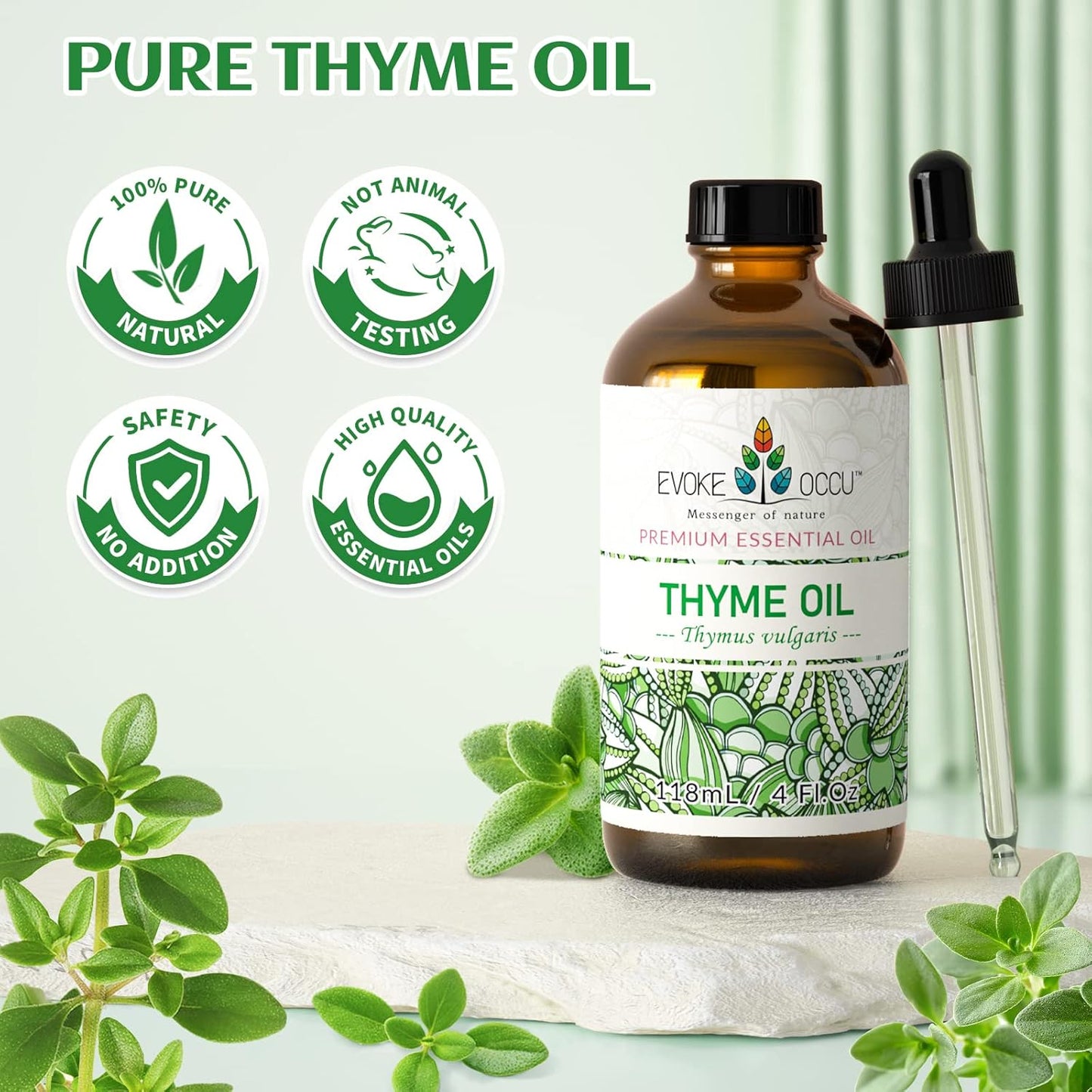EVOKE OCCU 4 Fl Oz Vanilla Essential Oil, Pure Vanilla Oil for Diffuser, Skin, Humidifier and Relaxation - 118ML