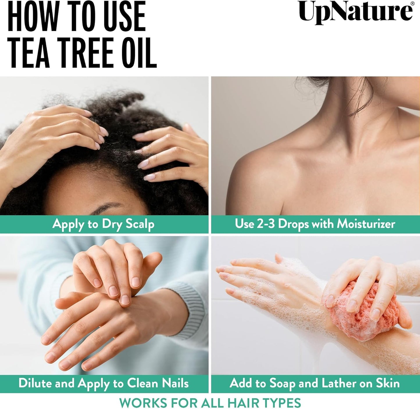 UpNature Organic Tea Tree Oil - 100% Pure Tea Tree Essential Oil