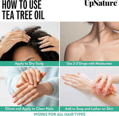 UpNature Organic Tea Tree Oil - 100% Pure Tea Tree Essential Oil