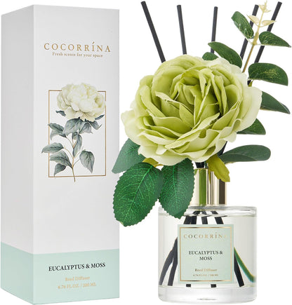 COCORRÍNA Reed Diffuser Set, Clean Linen Scented Diffuser with Sticks Home Fragrance Reed Diffuser for Bathroom Shelf Decor