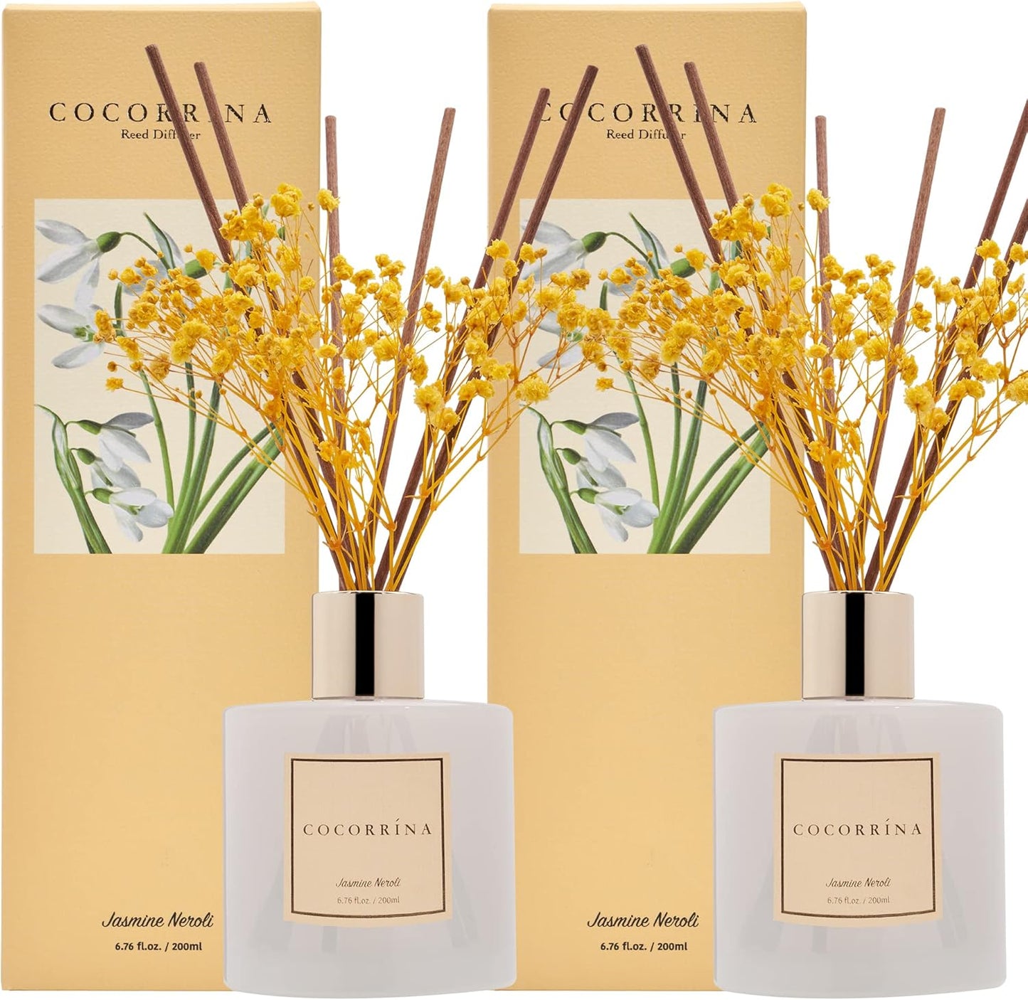 COCORRÍNA Reed Diffuser Set, Clean Linen Scented Diffuser with Sticks Home Fragrance Reed Diffuser for Bathroom Shelf Decor