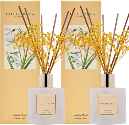 COCORRÍNA Reed Diffuser Set, Clean Linen Scented Diffuser with Sticks Home Fragrance Reed Diffuser for Bathroom Shelf Decor
