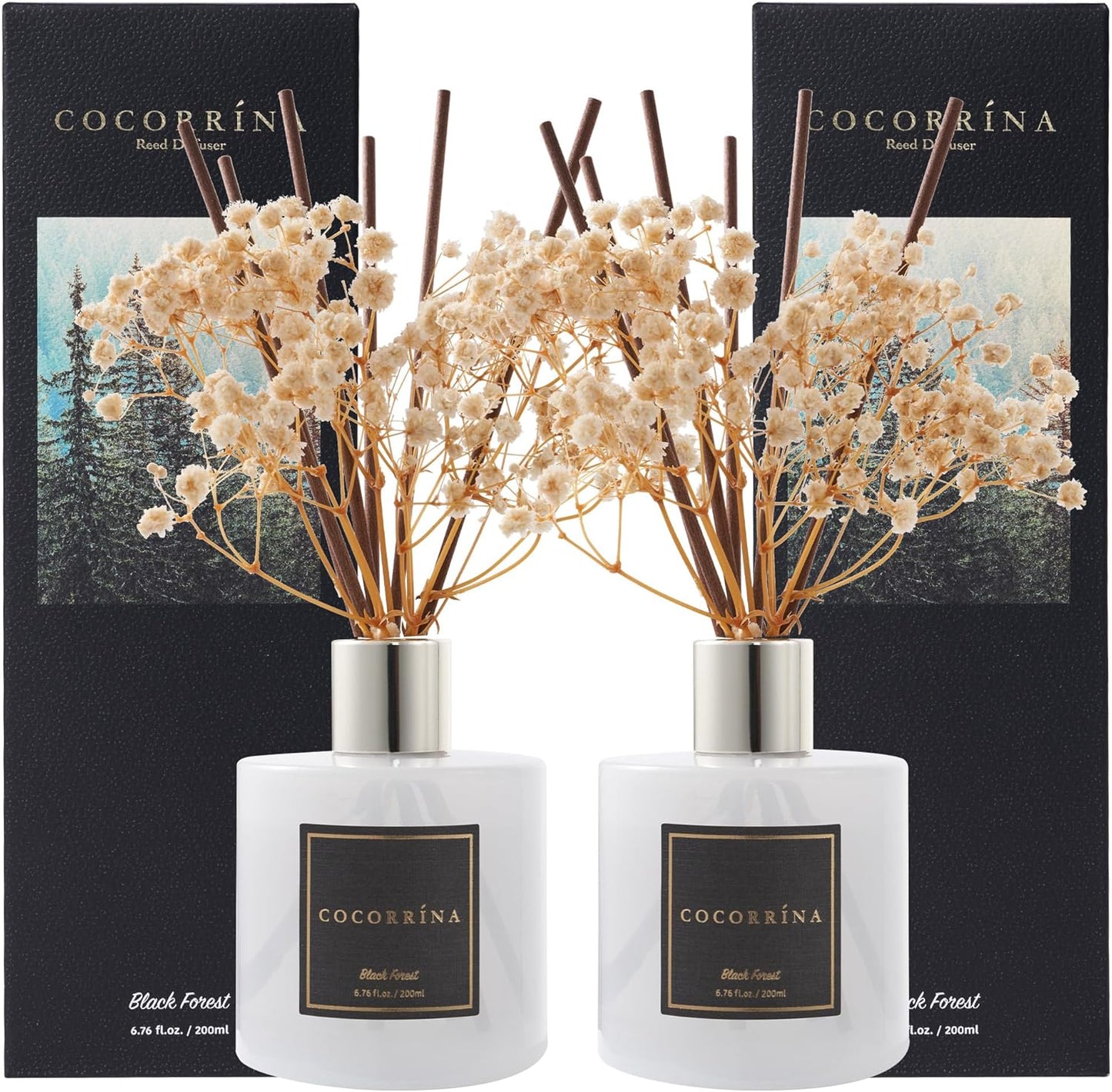 COCORRÍNA Reed Diffuser Set, Clean Linen Scented Diffuser with Sticks Home Fragrance Reed Diffuser for Bathroom Shelf Decor