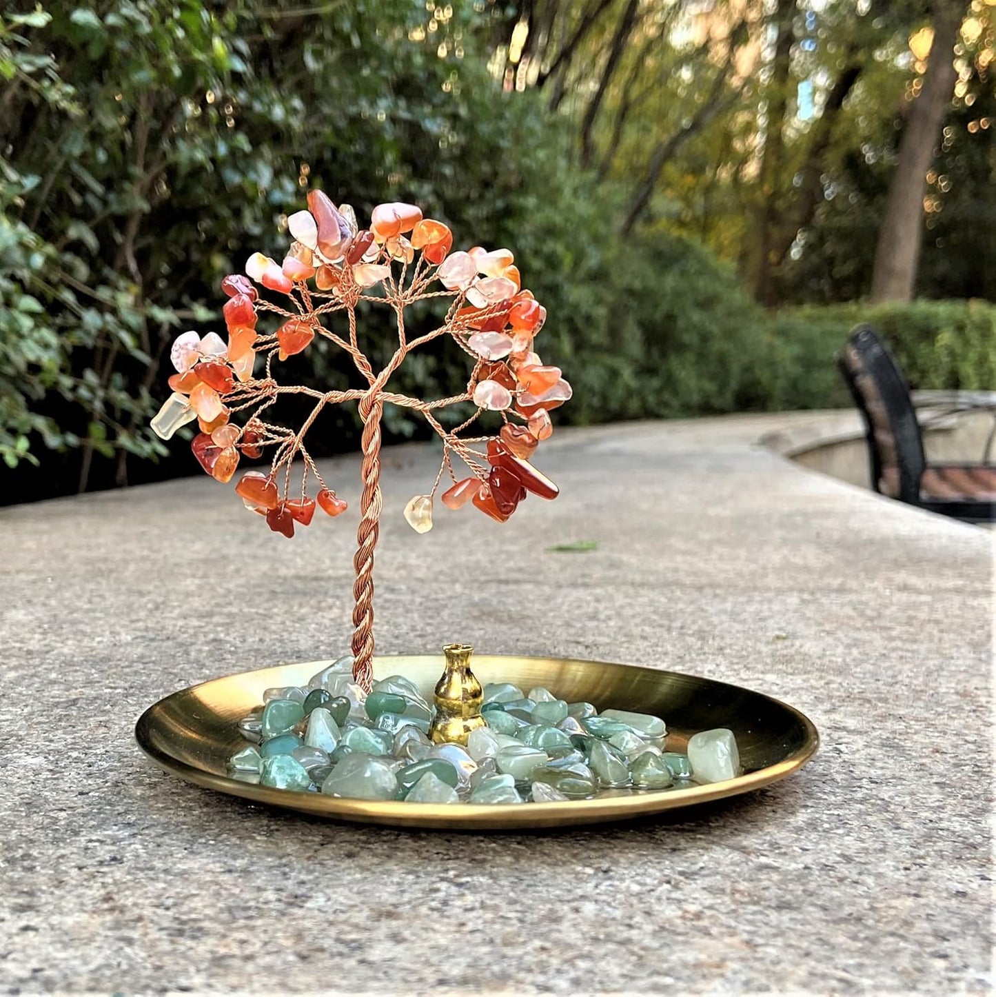 Incense Holder for Sticks, Healing Crystal Stone Money Tree Incense Burner, Ash Catcher for Yoga, Meditation and Home Decor