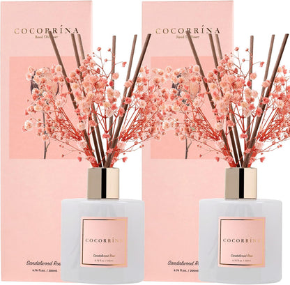 COCORRÍNA Reed Diffuser Set, Clean Linen Scented Diffuser with Sticks Home Fragrance Reed Diffuser for Bathroom Shelf Decor