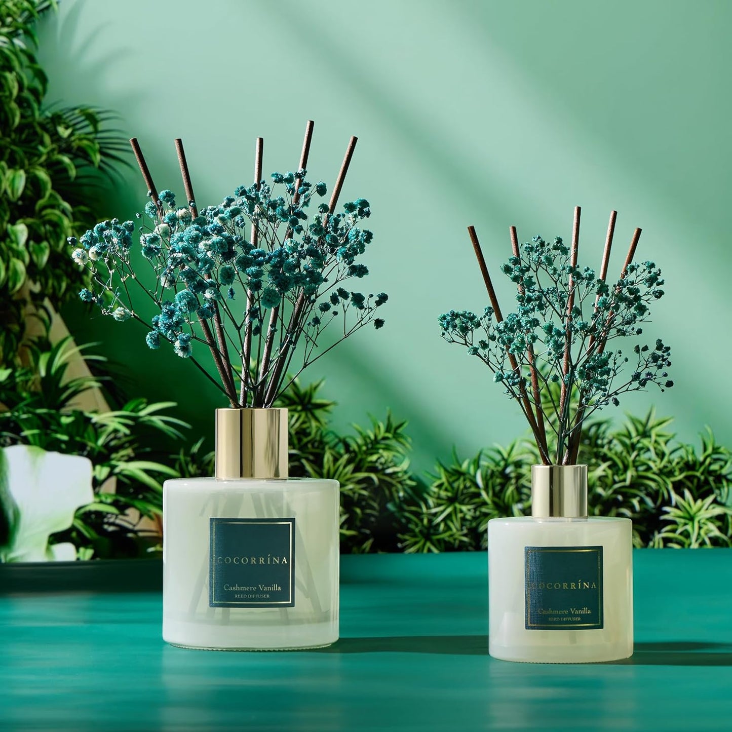 COCORRÍNA Reed Diffuser Set, Clean Linen Scented Diffuser with Sticks Home Fragrance Reed Diffuser for Bathroom Shelf Decor