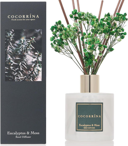 COCORRÍNA Reed Diffuser Set, Clean Linen Scented Diffuser with Sticks Home Fragrance Reed Diffuser for Bathroom Shelf Decor