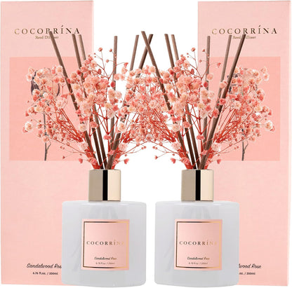 COCORRÍNA Reed Diffuser Set, Clean Linen Scented Diffuser with Sticks Home Fragrance Reed Diffuser for Bathroom Shelf Decor