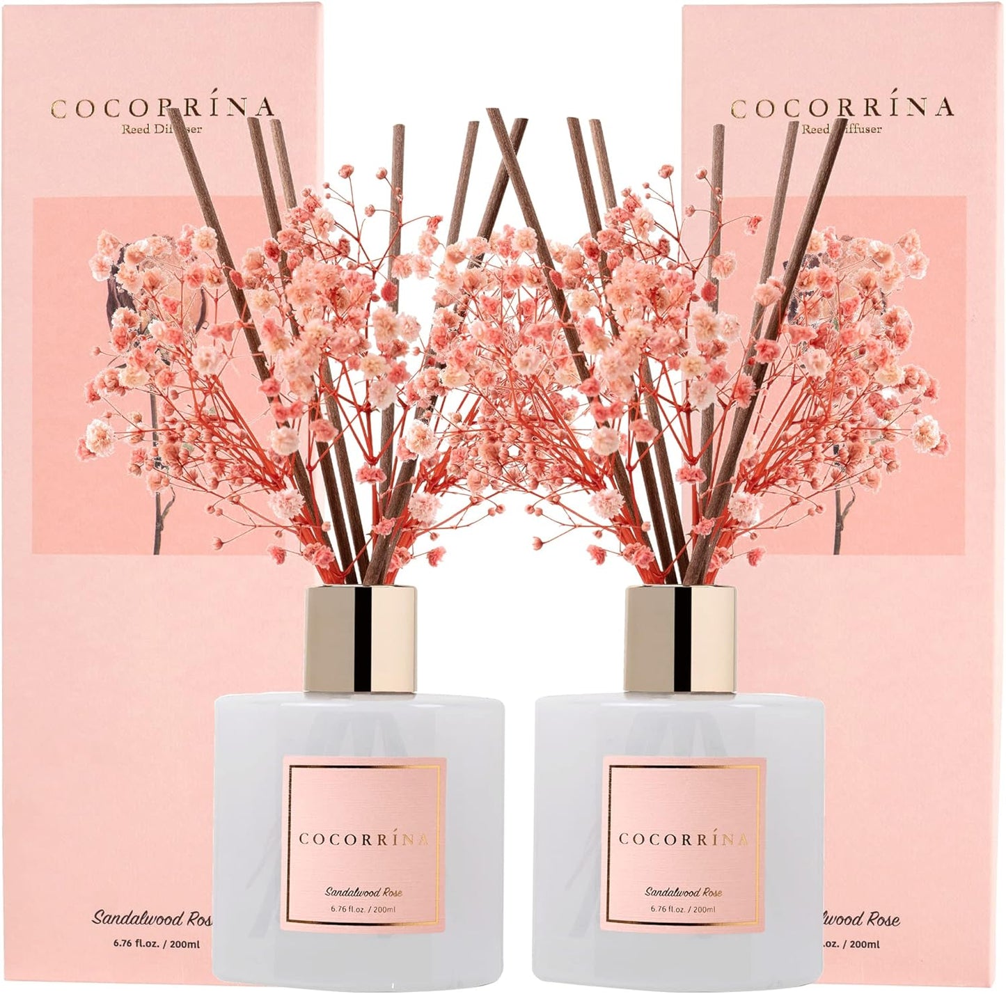 COCORRÍNA Reed Diffuser Set, Clean Linen Scented Diffuser with Sticks Home Fragrance Reed Diffuser for Bathroom Shelf Decor