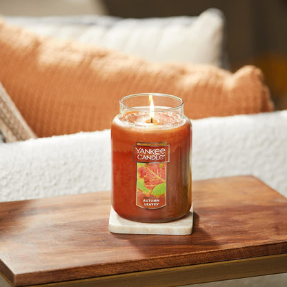 Yankee Candle | Autumn Leaves Scented, Classic 22oz Large Jar Single Wick Aromatherapy Candle, Over 110 Hours of Burn Time, Apothecary Jar Fall Candle, Autumn Candle Scented for Home