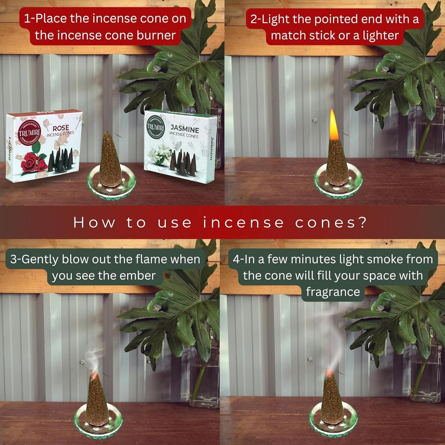 Incense Cones Combo Pack - 10 Cedar   10 Pine Scented Cones
