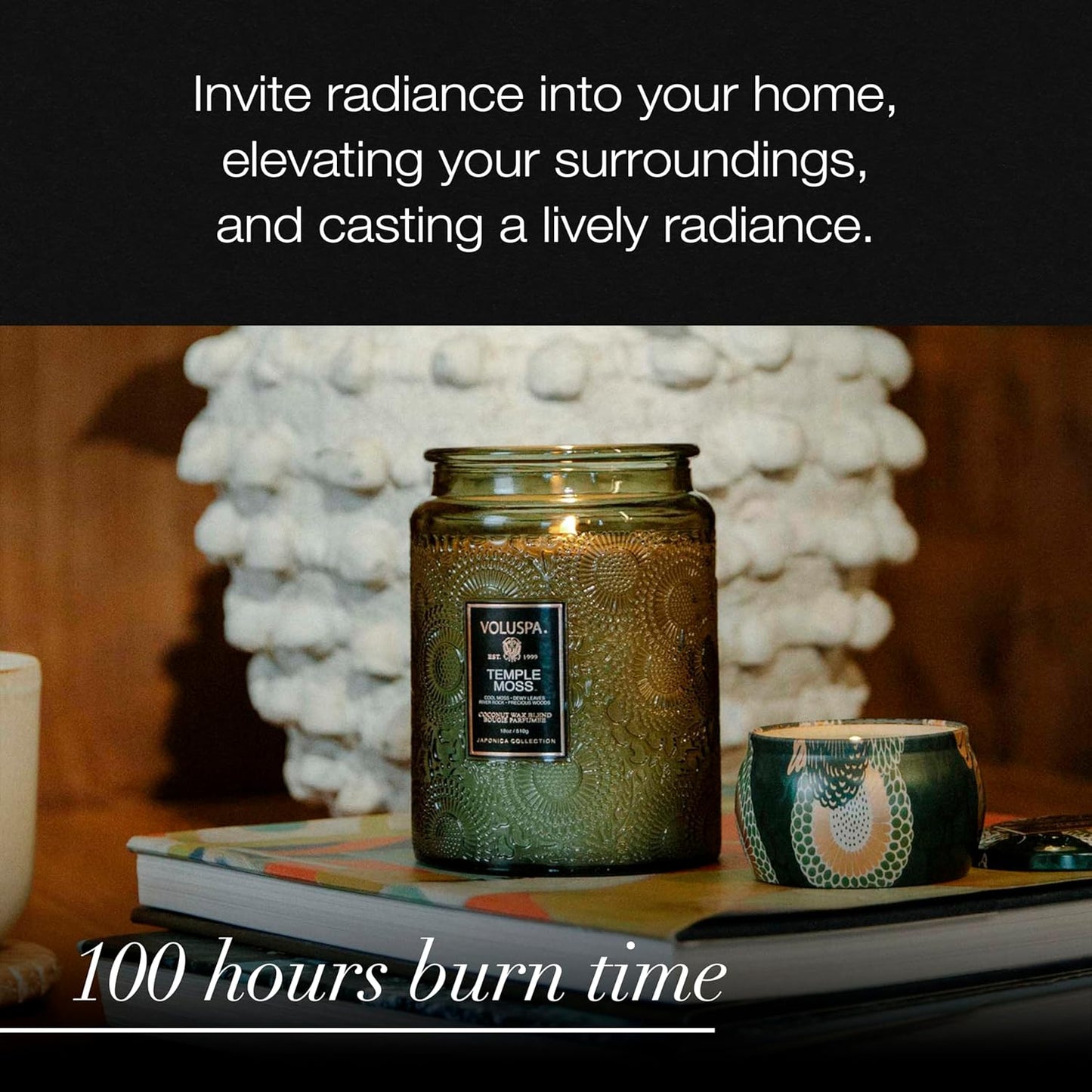 Voluspa Goji Tarocco Orange, Large Candle Jar, 18 oz, 100 Hour Burn Time, All Natural Wicks and Coconut Wax for Clean Burning, Vegan, Poured in the USA