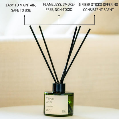 Craft & Kin Reed Diffuser Set Santal Woods, Reed Diffusers for Home, Fragrance Diffuser Sticks, Oil Diffuser Sticks, Oil Diffuser with Sticks, Reed Diffuser for Men | Christmas Reed Diffuser