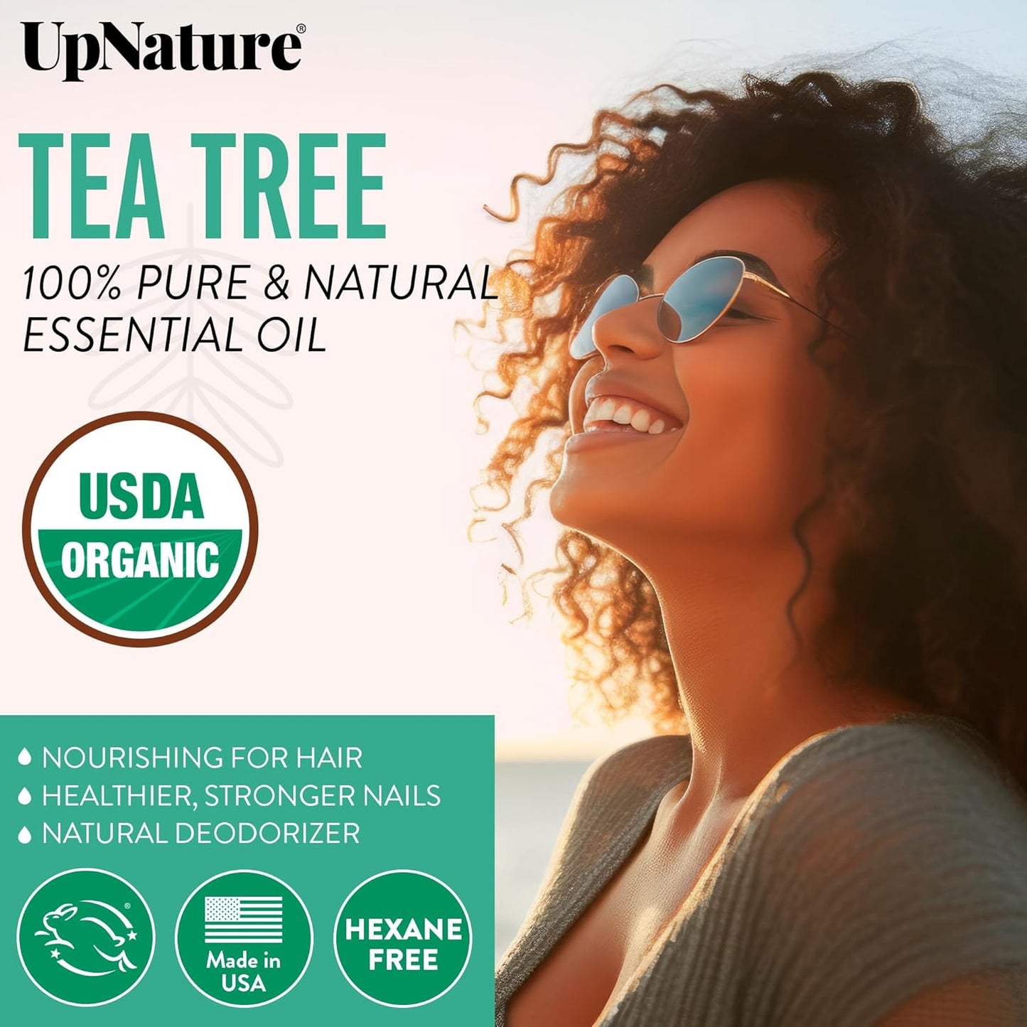 UpNature Organic Tea Tree Oil - 100% Pure Tea Tree Essential Oil