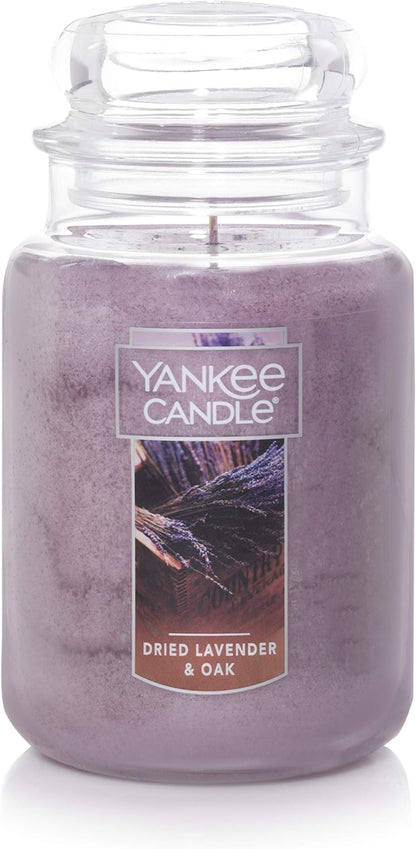 Yankee Candle | Dried Lavender & Oak Scented, Classic 22 Oz Large Jar Single Wick Aromatherapy Candle, Over 110 Hours of Burn Time