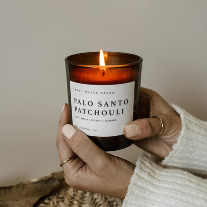 Sweet Water Decor Salt and Sea Candle - Sea Salt, Citrus, Amber, Musk, Beach Scented Soy Candles for Home - 11oz White Glass Jar   Wood Lid, 50  Hour Burn Time, Made in the USA