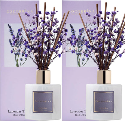 COCORRÍNA Reed Diffuser Set, Clean Linen Scented Diffuser with Sticks Home Fragrance Reed Diffuser for Bathroom Shelf Decor