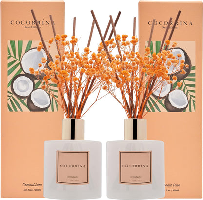 COCORRÍNA Reed Diffuser Set, Clean Linen Scented Diffuser with Sticks Home Fragrance Reed Diffuser for Bathroom Shelf Decor