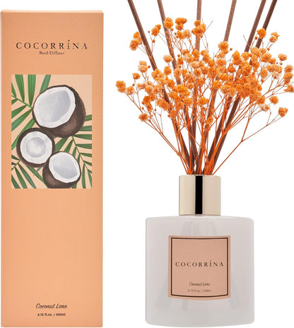 COCORRÍNA Reed Diffuser Set, Clean Linen Scented Diffuser with Sticks Home Fragrance Reed Diffuser for Bathroom Shelf Decor