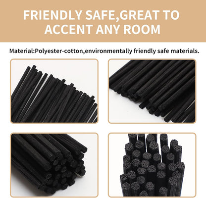 VFULIE 100PCS Reed Diffuser Sticks, 10 Inch Natural Rattan Wood Sticks Essential Oil Aroma Diffuser Sticks Refill Replacement for Aroma Fragrance (Primary Color)