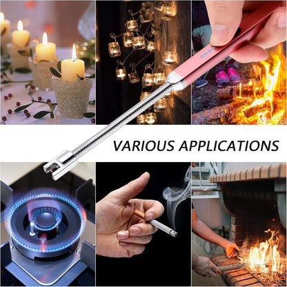 MEIRUBY Electric Candle Lighter - Stocking Stuffers for Adults Women Men Wife Nana, USB Arc Rechargeable Windproof Long Lighter for Candle, Birthday for Women Men Mom Wife Sister Nana
