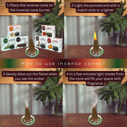 Trumiri Woody Incense Cones - Variety Pack - Total 60 Cone Incense (6 Scents x 10 Conos) - White Sage, Palo Santo, Dragons Blood, Sandalwood - Inscents-Cones Scented - Insense Cones - Incent Cone