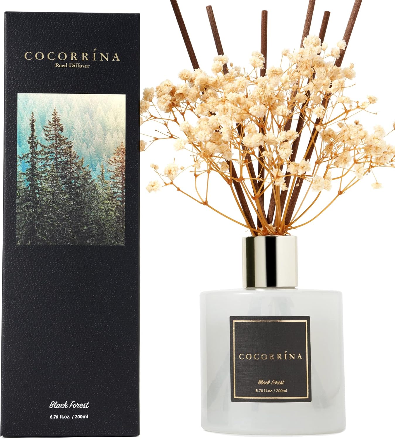 COCORRÍNA Reed Diffuser Set, Clean Linen Scented Diffuser with Sticks Home Fragrance Reed Diffuser for Bathroom Shelf Decor