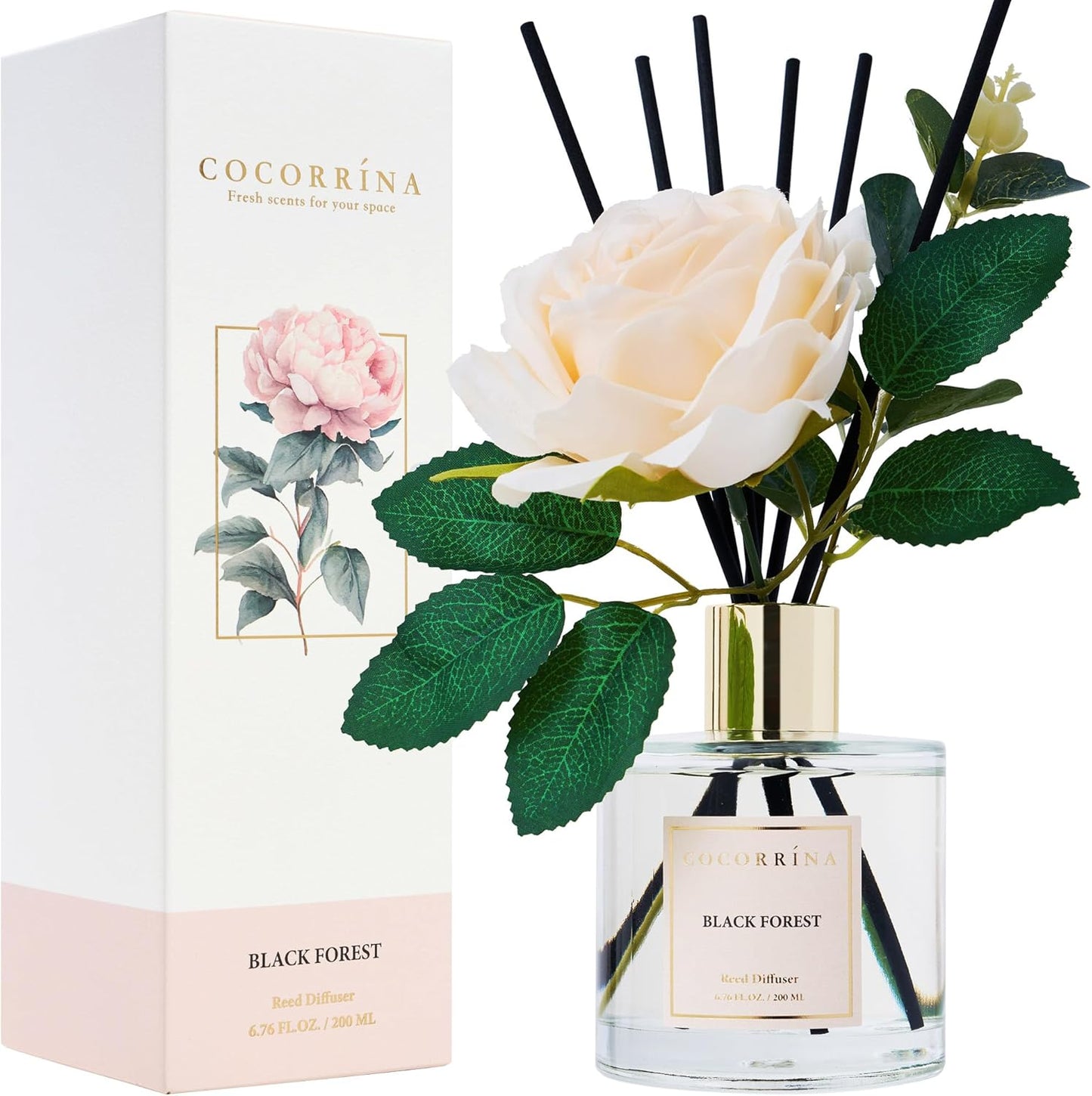COCORRÍNA Reed Diffuser Set, Clean Linen Scented Diffuser with Sticks Home Fragrance Reed Diffuser for Bathroom Shelf Decor
