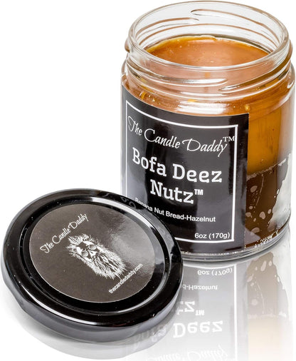 Bofa Deez Nutz- Funny- Banana Nut Bread n Hazelnut Vanilla- Scented Candle- Double Pour- 6 Ounce- 40 Hour Burn Time
