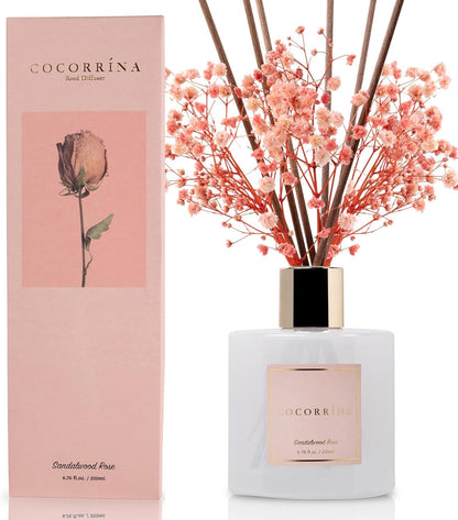 COCORRÍNA Reed Diffuser Set, 6.7 oz Clean Linen Scented Diffuser with Sticks Home Fragrance Reed Diffuser for Bathroom Shelf Decor
