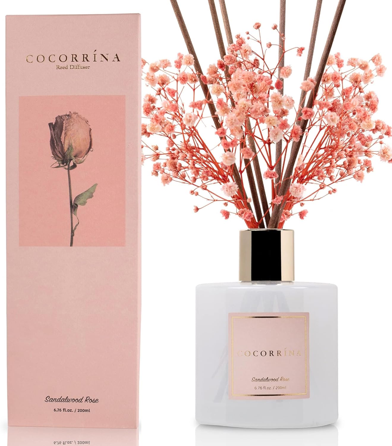 COCORRÍNA Reed Diffuser Set, Clean Linen Scented Diffuser with Sticks Home Fragrance Reed Diffuser for Bathroom Shelf Decor