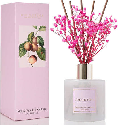 Cocorrína Clean Linen Scented Reed Diffuser Oil with 8 Sticks Fragrance for Bedroom, Bathroom, Oil Diffuser, Home Décor, 6.7 oz. (200 ml)