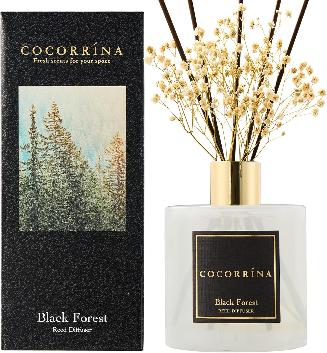 COCORRÍNA Reed Diffuser Set, Clean Linen Scented Diffuser with Sticks Home Fragrance Reed Diffuser for Bathroom Shelf Decor