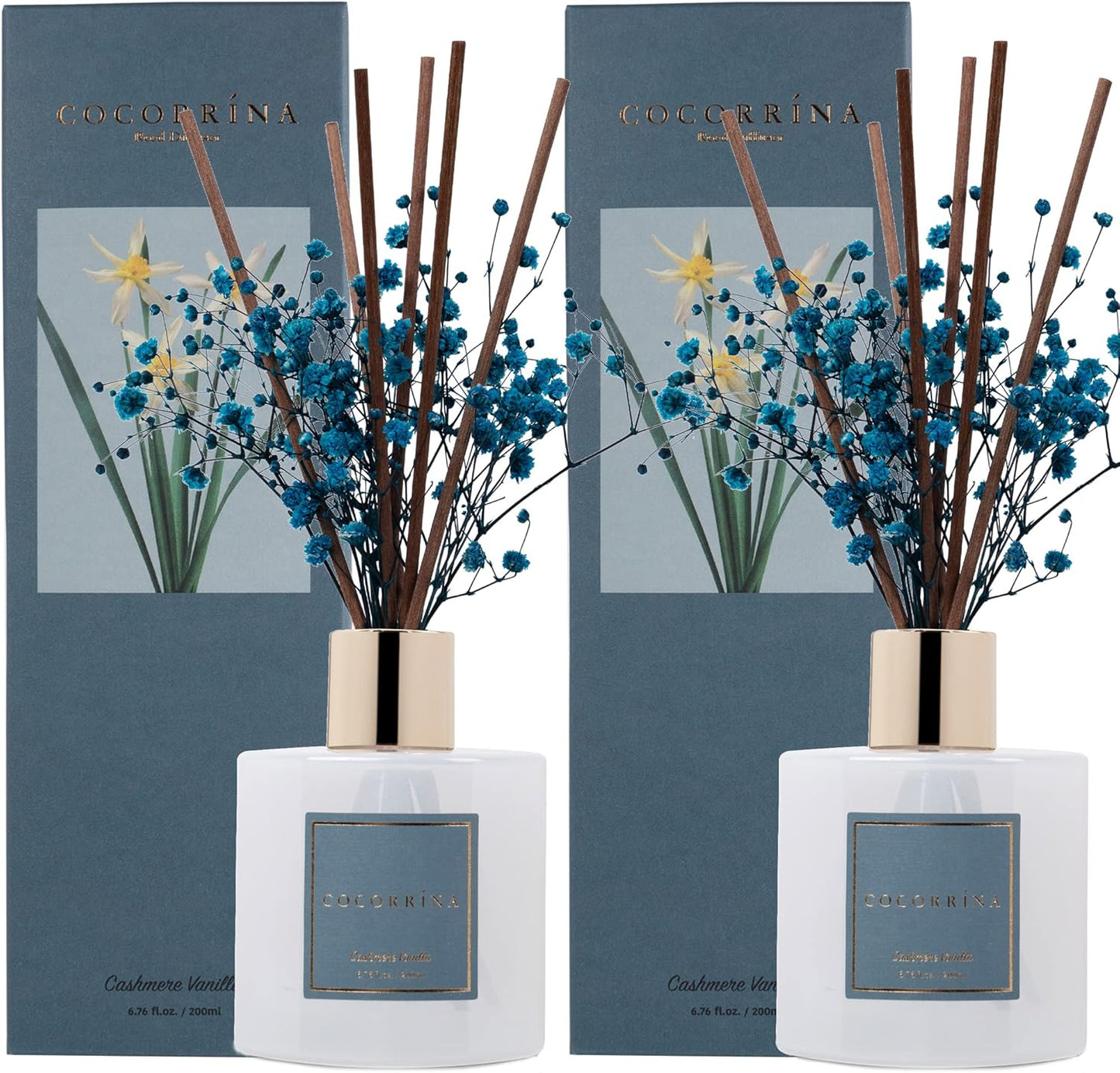 COCORRÍNA Reed Diffuser Set, Clean Linen Scented Diffuser with Sticks Home Fragrance Reed Diffuser for Bathroom Shelf Decor