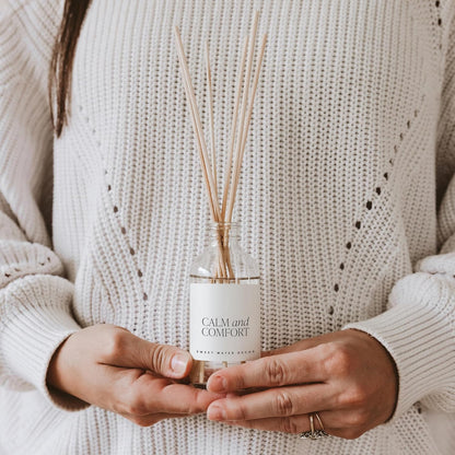 Sweet Water Decor Salt & Sea Reed Diffuser Set - Sea Salt Citrus & Musk Amber Scent Diffuser - Reed Diffusers for Home with Long Lasting Fragrance - Non-Toxic Oil Reed Diffuser - Made in the USA