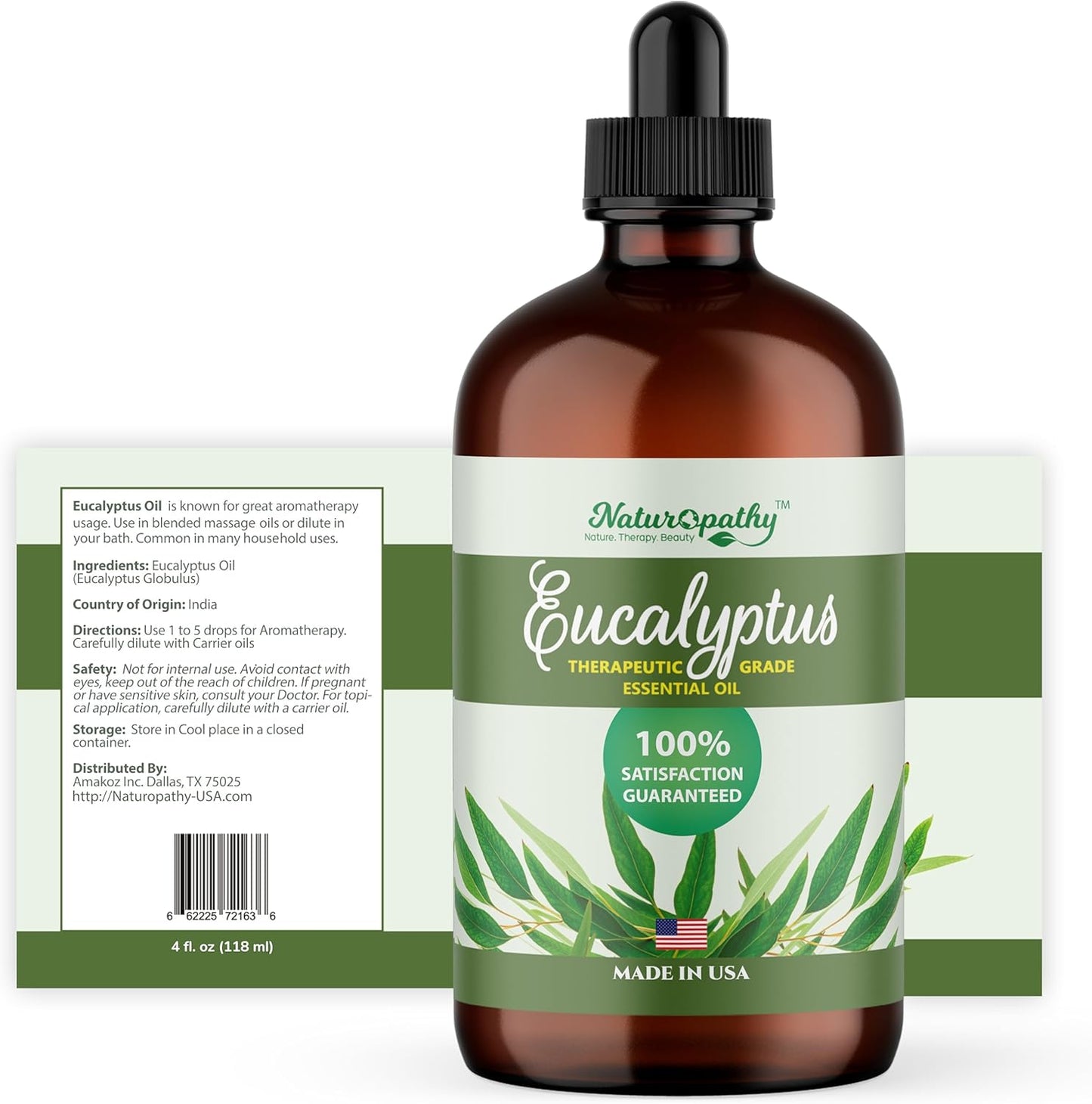 Naturopathy Peppermint Essential Oil, Natural Therapeutic Grade, Premium Quality Peppermint Oil, 4 fl. Oz - Perfect for Aromatherapy and Relaxation