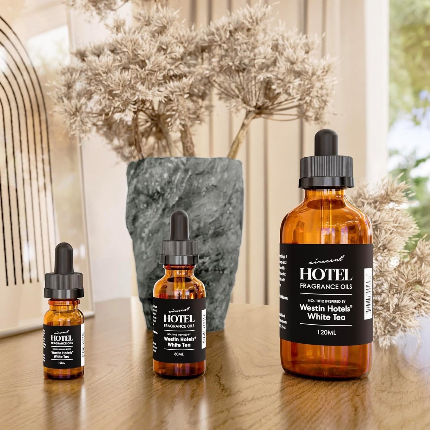 Hotel Diffuser Oil Inspired by Westin White Tea - No. 1012 - AirScent Essential Oil Blend - Fragrance Oil Dropper Bottle for Aromatherapy Diﬀusers and Humidifiers - Hotel Scents