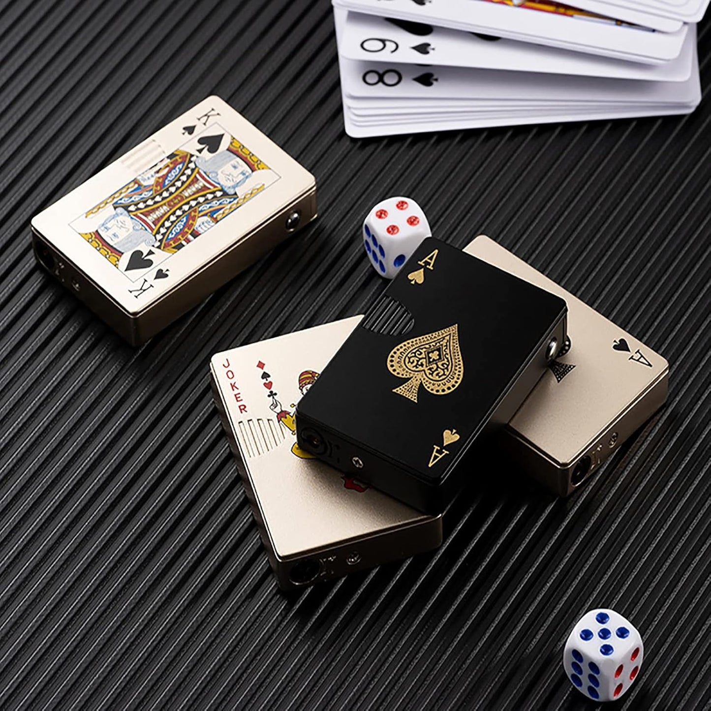 Jet Torch Lighter, Green Flame Ace Card Lighter, Refillable Butane Lighter, Ace of Spades Cool Lighter Windproof Poker Design, Gift for Men/Women