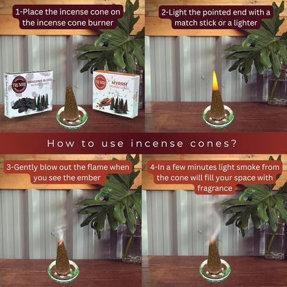 Incense Cones Combo Pack - 10 Cedar   10 Pine Scented Cones