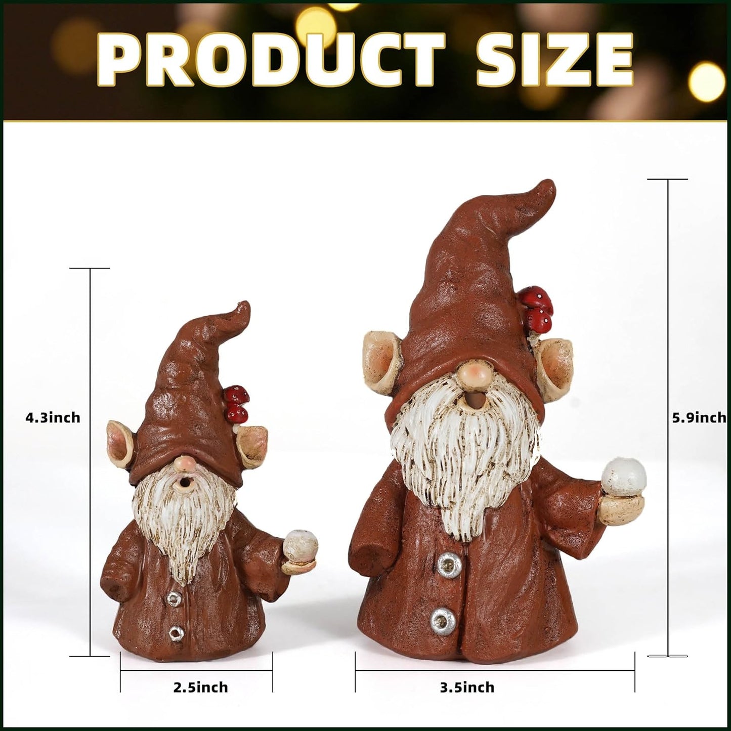 Gnome Incense Holder for Sticks, Incense Cone Burner Ornaments, Gnome Decor for Desk, Unique Gnome Gifts for Women Men