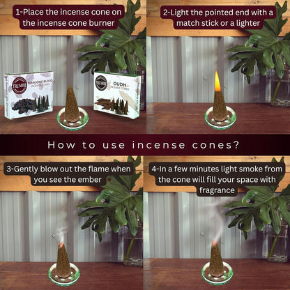 Incense Cones Combo Pack - 10 Cedar   10 Pine Scented Cones