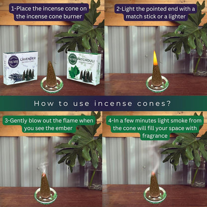 Incense Cones Combo Pack - 10 Cedar   10 Pine Scented Cones