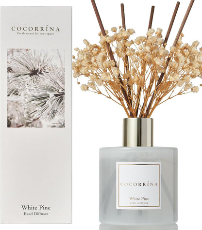 COCORRÍNA Reed Diffuser Set, Clean Linen Scented Diffuser with Sticks Home Fragrance Reed Diffuser for Bathroom Shelf Decor