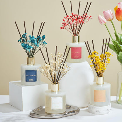 COCORRÍNA Reed Diffuser Set, Clean Linen Scented Diffuser with Sticks Home Fragrance Reed Diffuser for Bathroom Shelf Decor