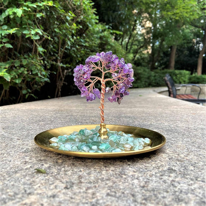 Incense Holder for Sticks, Healing Crystal Stone Money Tree Incense Burner, Ash Catcher for Yoga, Meditation and Home Decor