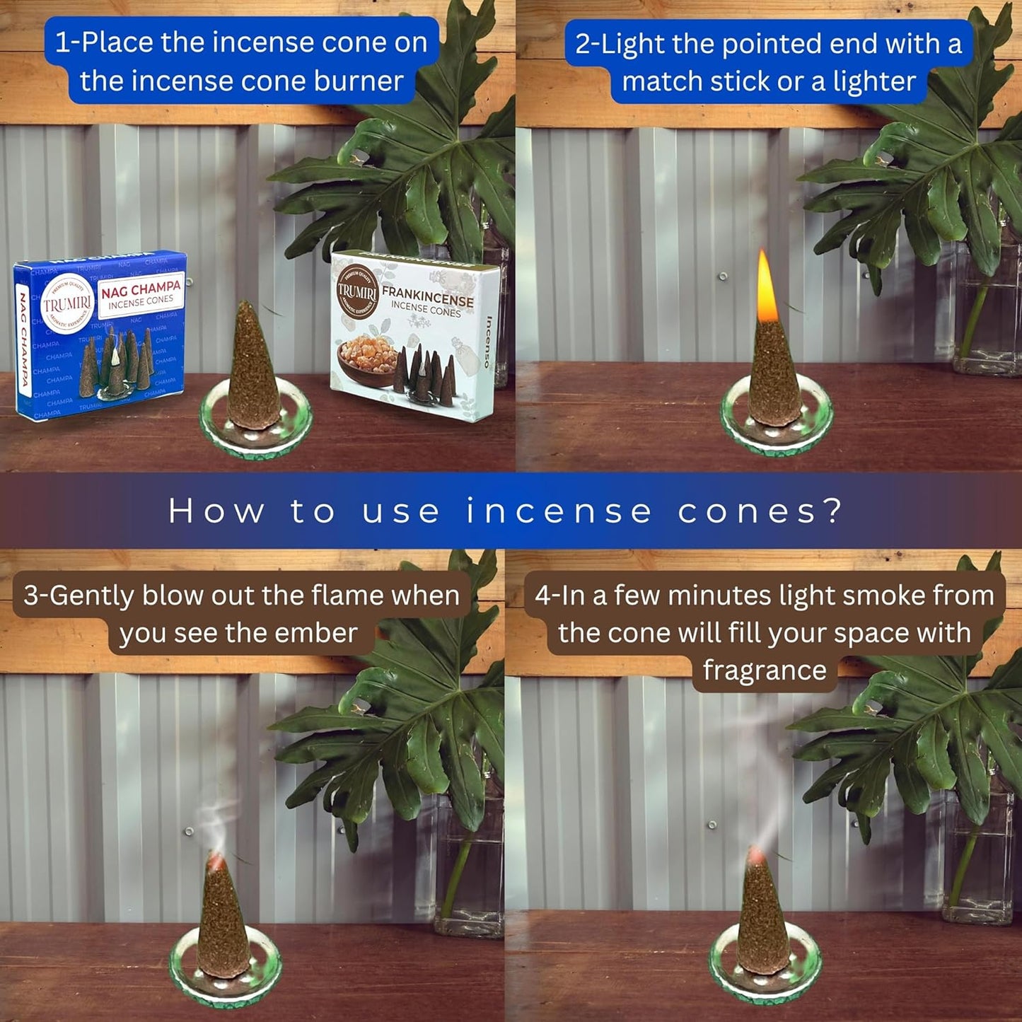 Incense Cones Combo Pack - 10 Cedar   10 Pine Scented Cones