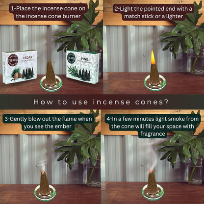 Incense Cones Combo Pack - 10 Cedar   10 Pine Scented Cones