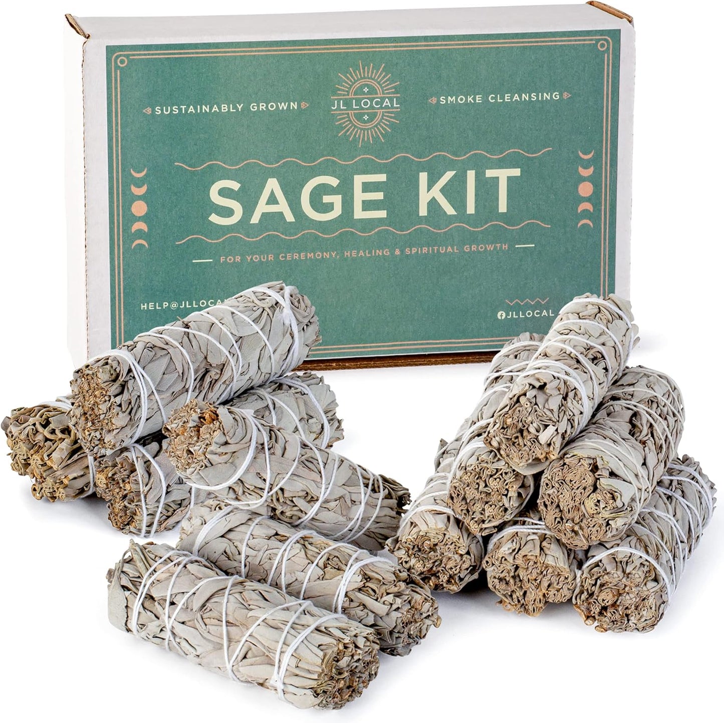 Handcrafted 4 Inch White Sage Sticks - Fresh, Natural California Sage Smudge Sticks with Instructions & Blessings - Wand Sage for Cleansing House Negative Energy &amp; Other Smudging Rituals