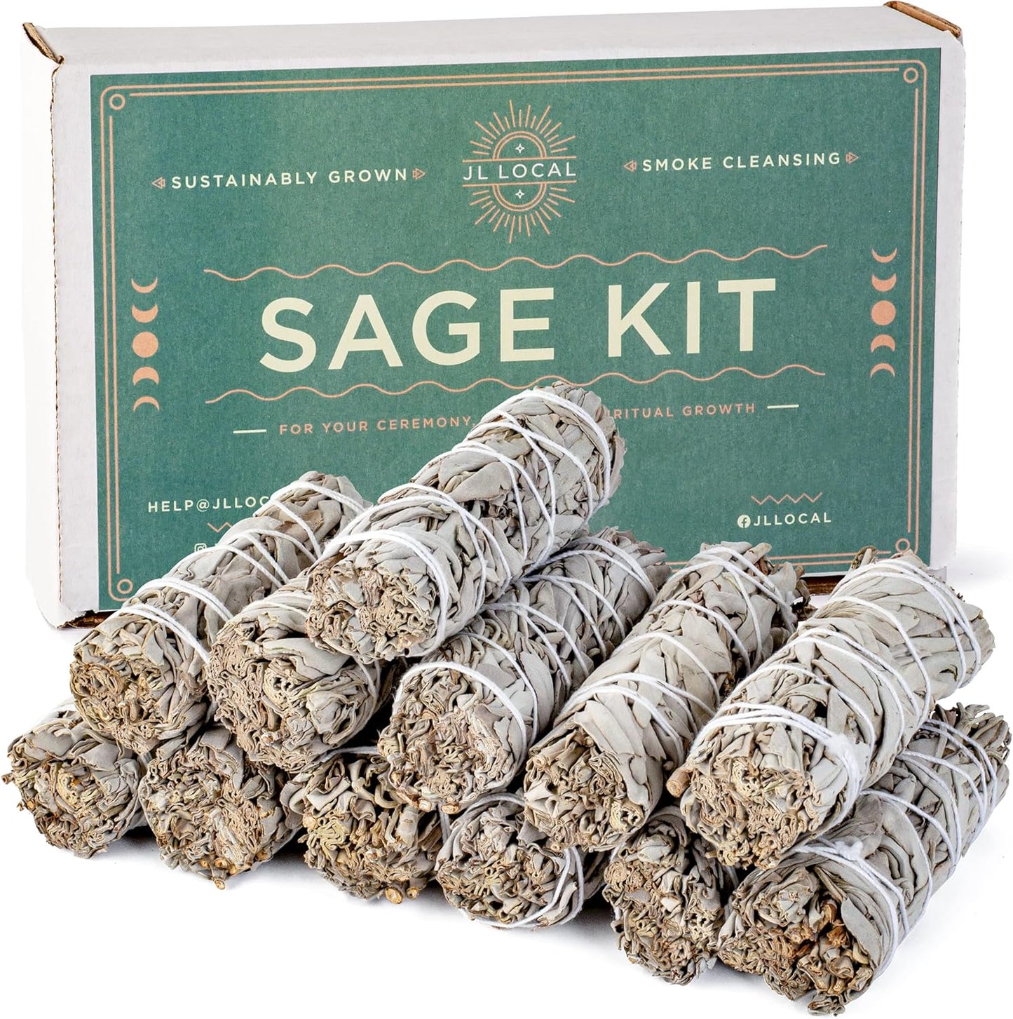 Handcrafted 4 Inch White Sage Sticks - Fresh, Natural California Sage Smudge Sticks with Instructions & Blessings - Wand Sage for Cleansing House Negative Energy &amp; Other Smudging Rituals